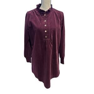 Women’s Draper James Burgundy Velvet Long Sleeve Dress. Size Medium